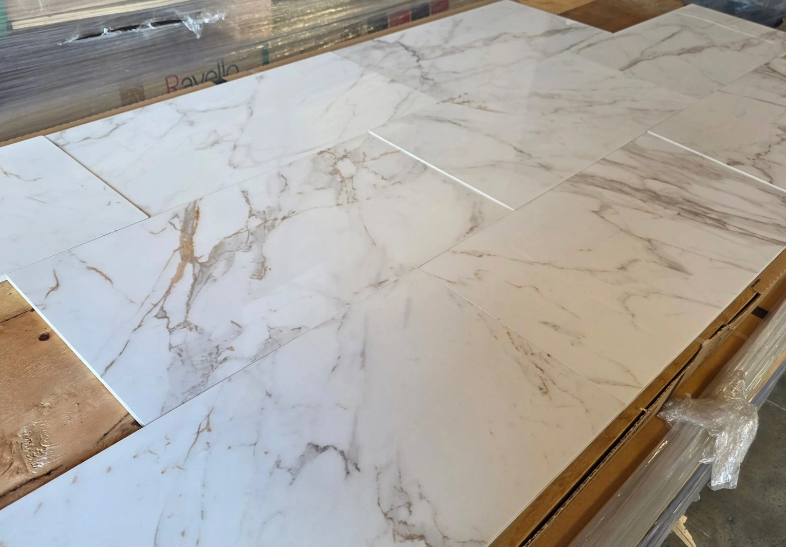 A photo of 12 x 24 Golden Calacatta tile