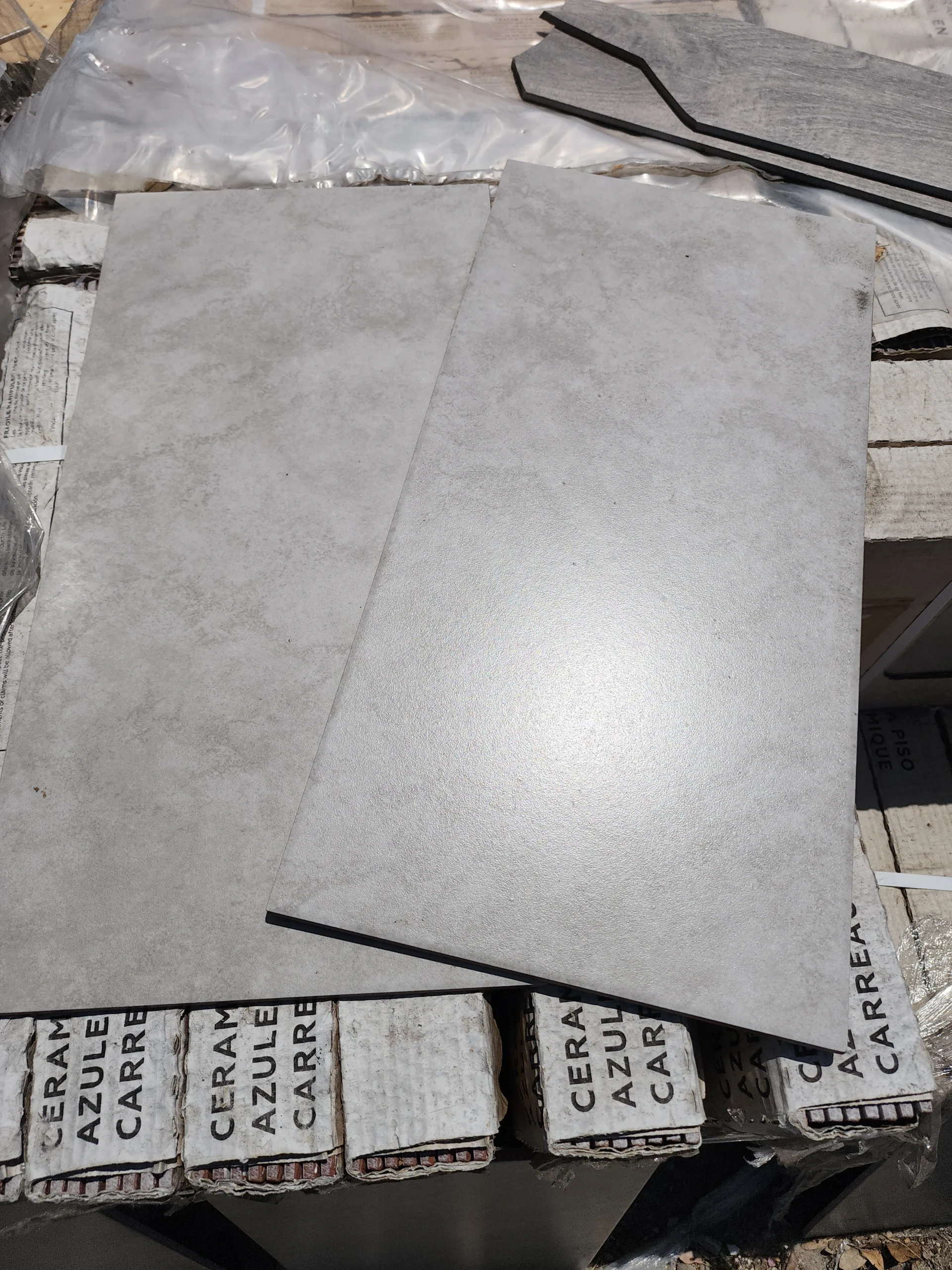 A photo of Grey 12 x 24 tile