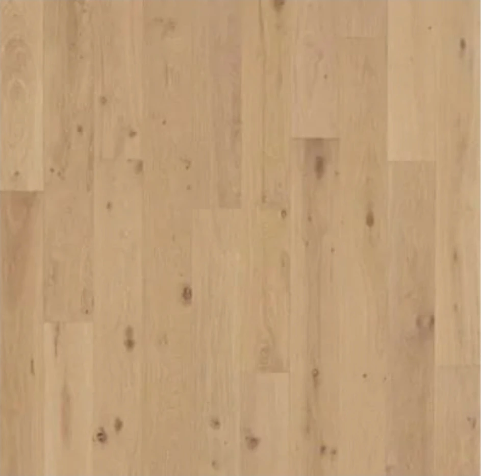 A photo of Light color prefinished engineered Hickory hardwood flooring