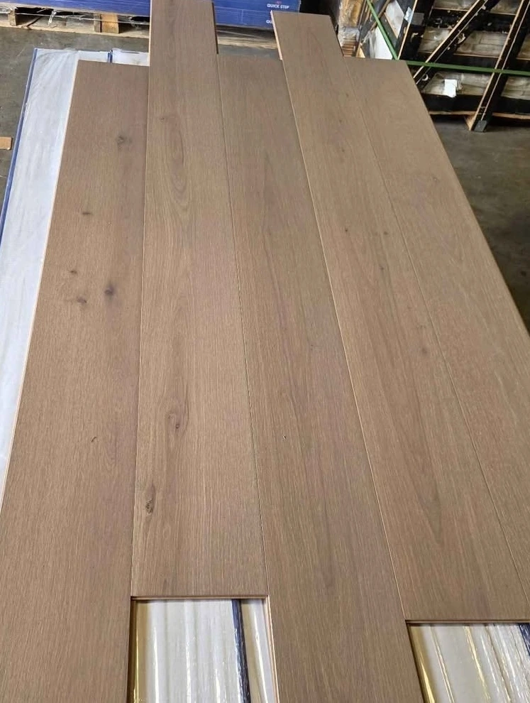 Medium brown prefinished engineered hardwood flooring