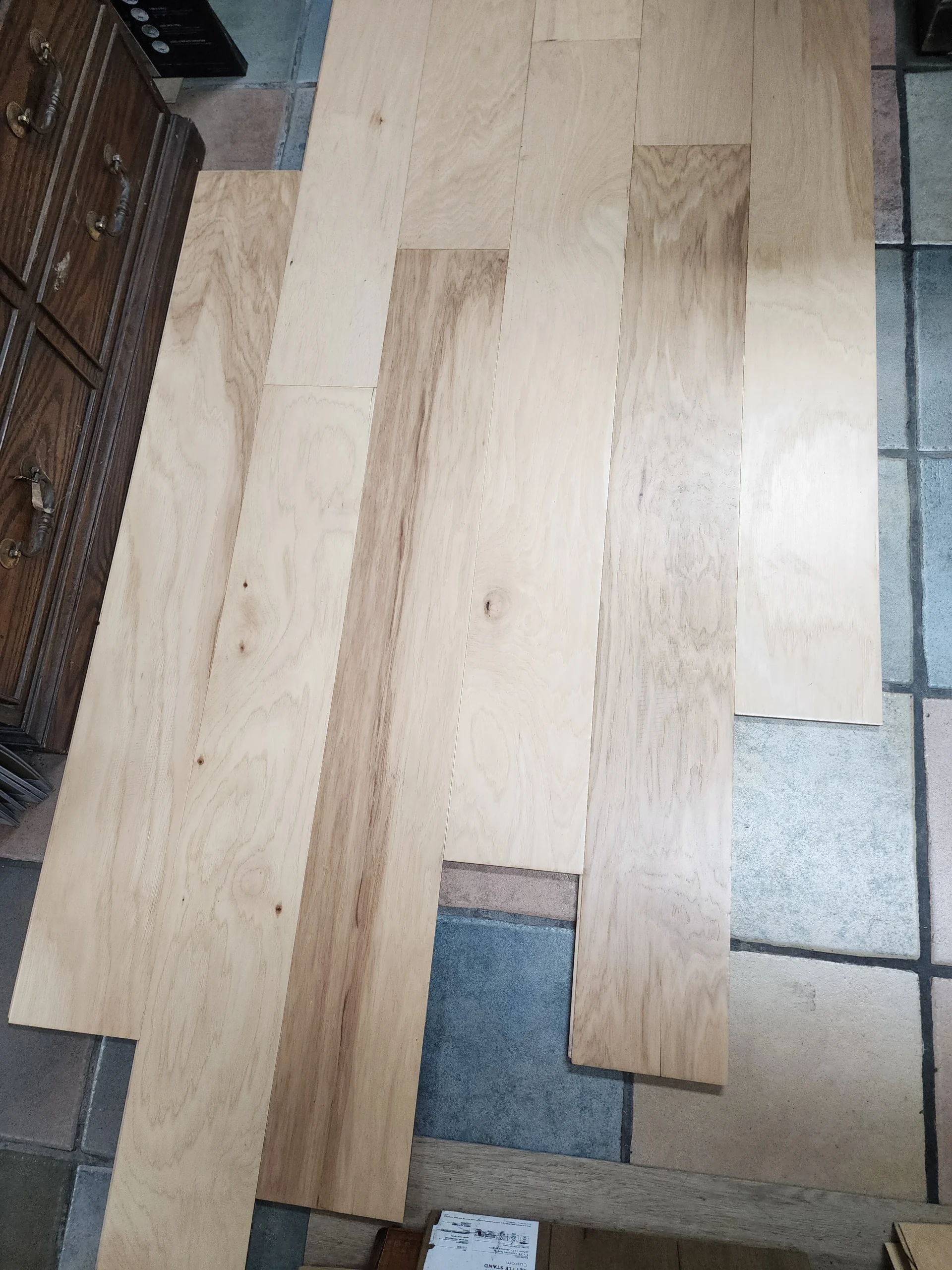 A photo of Prefinished engineered natural Hickory hardwood flooring