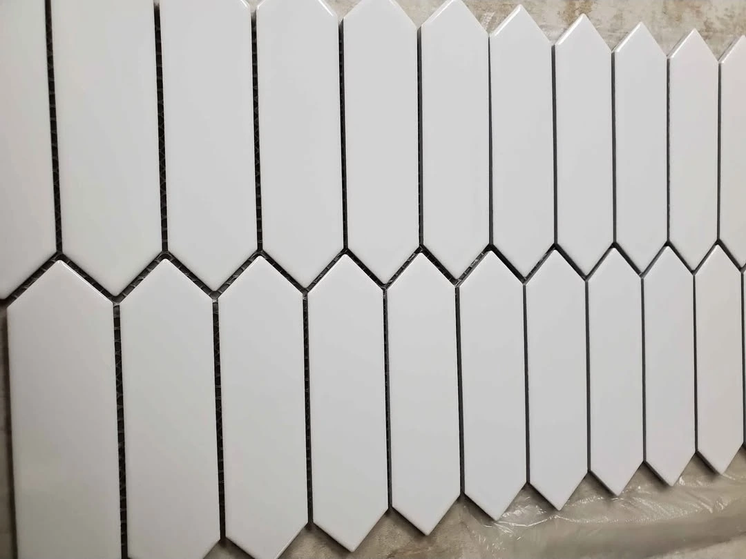 A photo of White picket tile